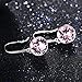 J.Rosée Jewelry Packing Sterling Silver Dangle Earrings Women Pale Pink Crystals Fish Hook Earrings