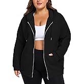 COOTRY Women's Plus Size Zip Up Hoodies Oversized Sweatshirts Fall Fashion Outfits Casual Jackets 2025 Winter Clothes