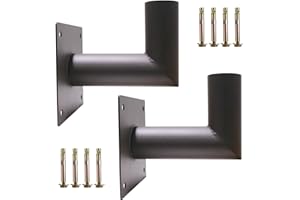 JC-LGL 90 Degree Wall Mount Bracket with 2-3/8in OD Tenon, Tenon Adapter L Shape Wall Mounted Adapter for LED Street Lights Parking Lot Lights Post Top Light, Heavy Duty Steel, Dark Bronze, 2 Pack