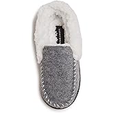 Lucky Brand Boy's Faux Wool A-line House Shoes for Kids, Memory Foam Slippers