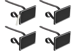 Haute Decor The Original MantleClip® Stocking Holder with Chalkboard Icons 4-Pack (Black) - Personalize Your Christmas Stocking Hangers with Names