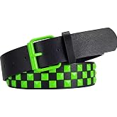 ASIJUNTYECHO Scene Checkered Studded Belt, Punk Alternative Fashion Studded Belts for Men Women