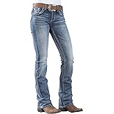 PEIHOT Women Bootcut Jeans 90s Mid Rise Straight Leg Stretchy Boot Cut Denim Pants Trendy