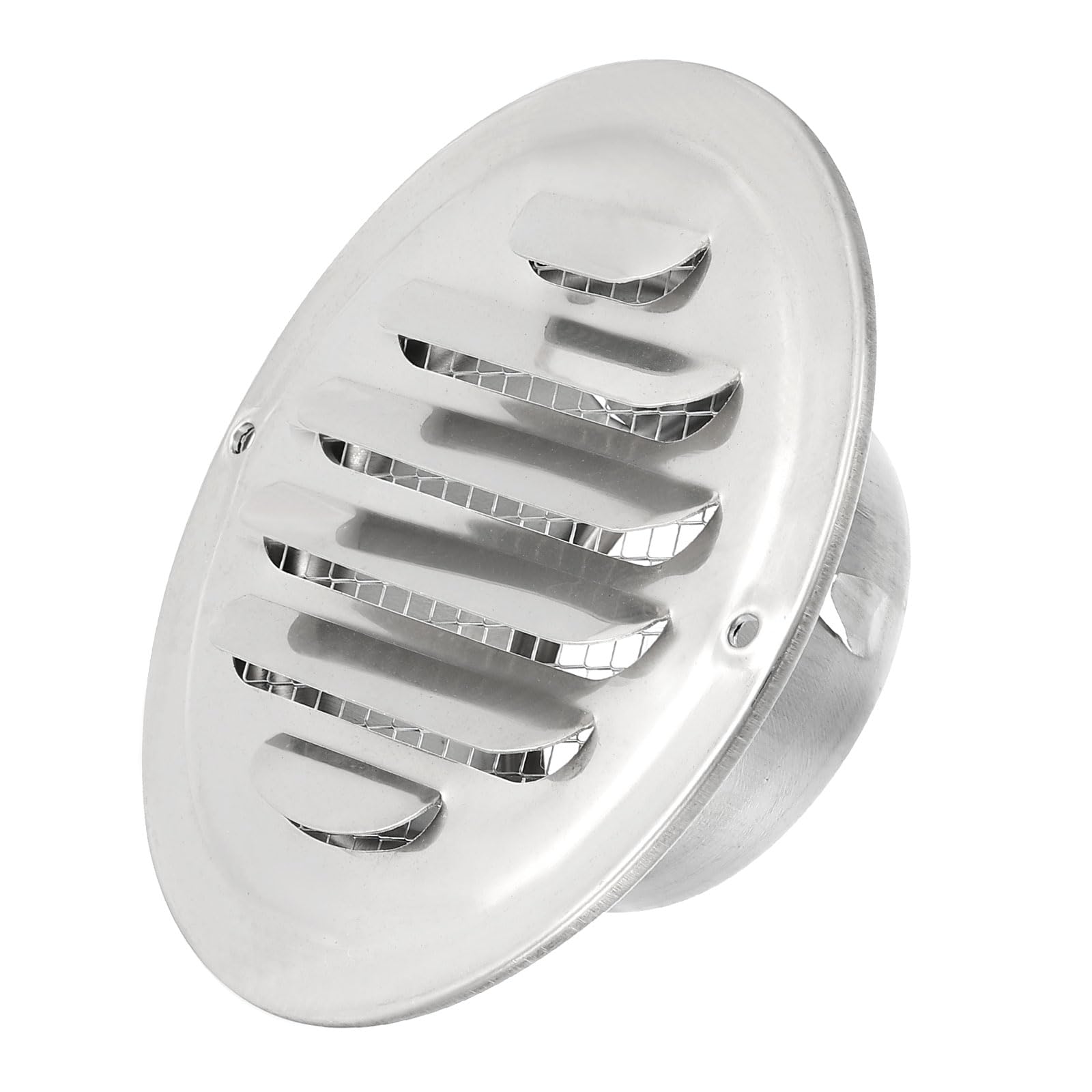 PATIKIL Soffit Vents 2.8 Inch, Stainless Steel Louvered Grille Cover Vent Flat Ducting Air Vent with Screen Mesh for HVAC Home Bathroom Office Ventilation