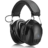 Kalence Gel Ear Pads Bluetooth 5.4 Hearing Protection Headphones, 30dB Noise Cancelling Headphones, 1200mAh Rechargeable Safety Earmuffs Bluetooth Ear Protection for Mowing