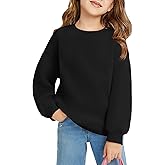Haloumoning Girls Oversized Crewneck Sweatshirts Kids Fashion Fleece Drop Shoulder Pullover 5-14 Years