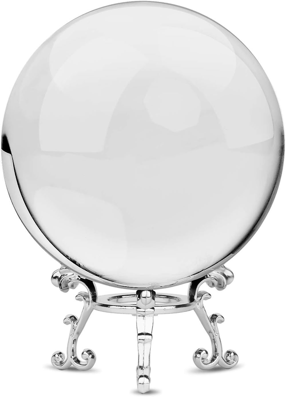 MerryNine 80mm/3.15" Photograph K9 Crystal Ball with Stylish Metallic Stand, Decorative and Photography Accessory (Transparent)