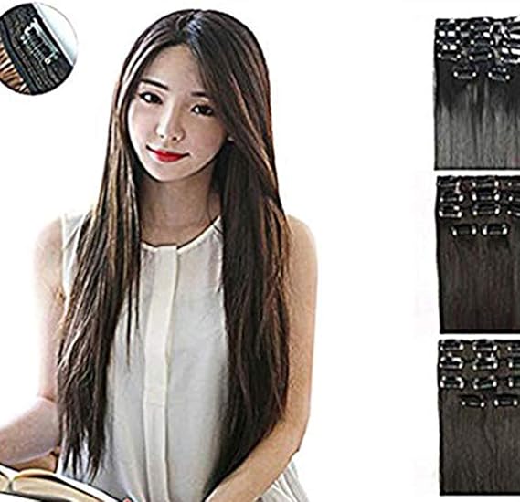 Amazon Co Jp Cexin セシン レディース ウィッグ エクステ 襟足ウィッグ ５点セット ワンタッチ ロング ストレート ヘアピース 黒髪 つけ毛 Wig 耐熱 コスプレ 仮装 Cosplay 服 ファッション小物