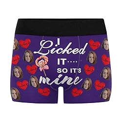 Custom Funny Face Boxer, I Licked You So It's Mine