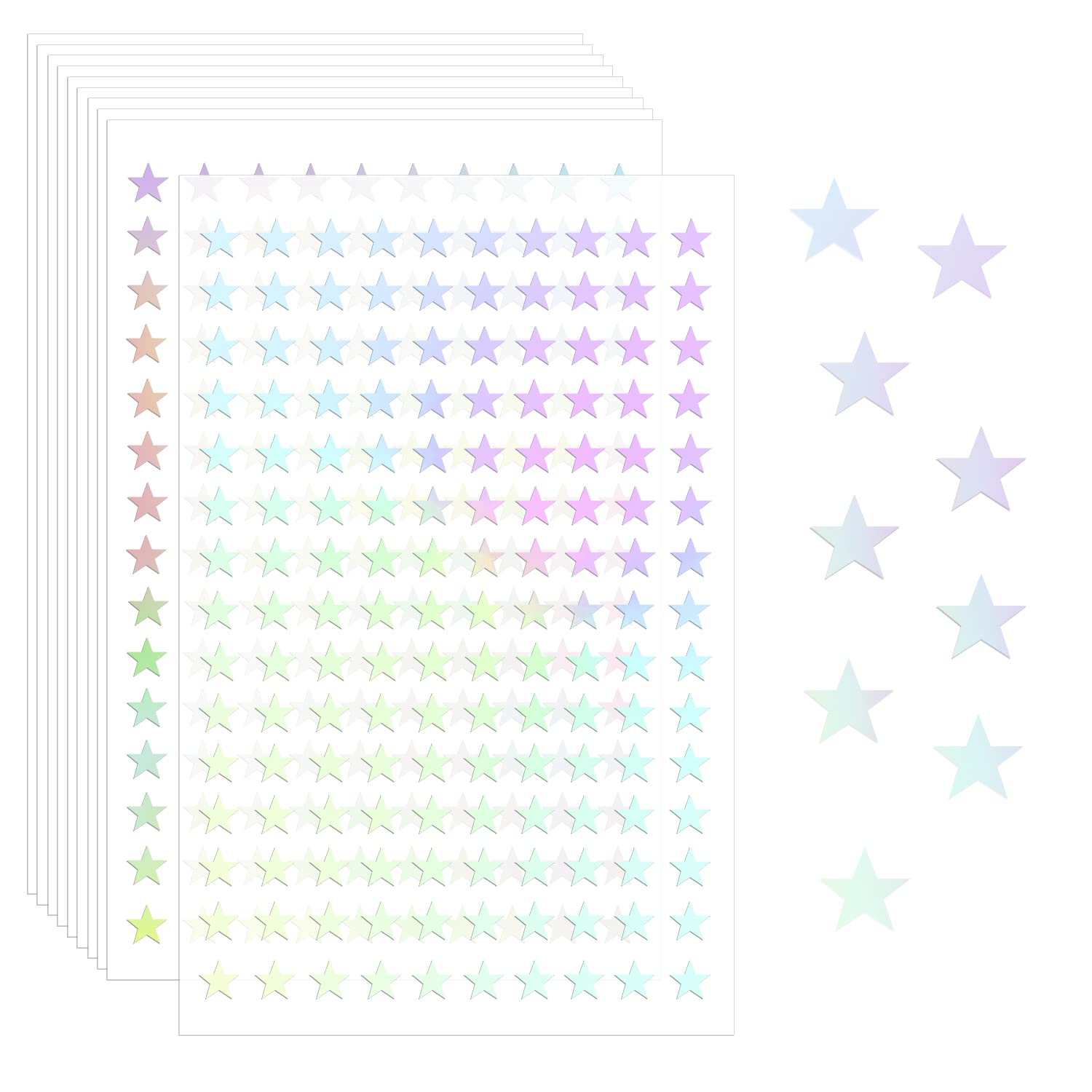 Photo 1 of 1500pcs Holographic Self-Adhesive Star Sticker for Crafts - Laser Five-Pointed Mini Foil Stars for Kids Reward at School Classroom (Laser Silver)