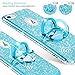 Cute iPhone 6s Case, Cute iPhone 6 Case, Glitter Luxury Bling Diamond Rhinestone Bumper with Ring Grip Kickstand Protective Thin Girly iPhone 6s Case/iPhone 6 Case for Women Girl - Blue