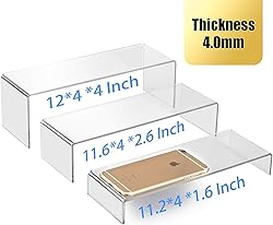 ANDGOO Large Acrylic Risers, Clear Rectangular
