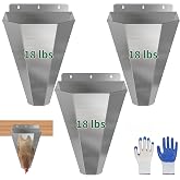 Large Chicken Cone for Butchering 3 Pack, Stainless Steel Kill Cones | Includes 2 Pairs of Safety Gloves and Flat-Back Design, for Killing Chickens, Ducks, Turkeys &amp; Poultry up to 18 lbs, Silver