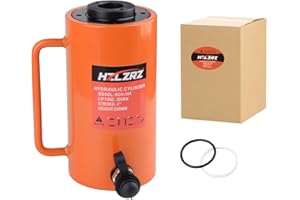 HZLZRZ 30T Hydraulic Cylinder Jack Hollow Single Acting Hydraulic Ram Cylinder, Hydraulic Lifting Cylinders 4"(101mm) and Porta Power Kit (RCH-304)