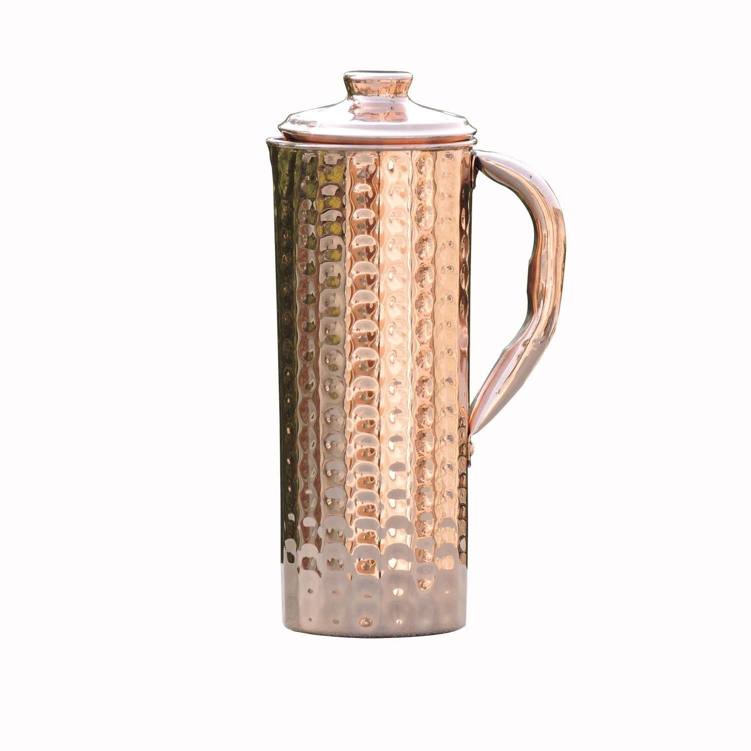 Pure Copper Hammered Jug 1 Liter Capacity for Ayurveda Health Benefits (33.8 US Fluid Ounce)