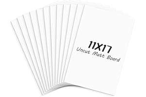 Frametory, Pack of 12 11x17 Uncut Matt Boards, White Backing Mat Boards for Frames, Pictures, Prints, Crafts
