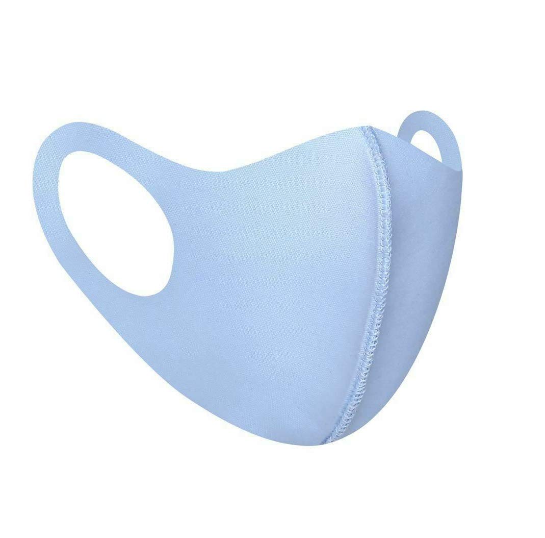 Komonee Adults Washable Reusable Blue Face Mask Dustproof Cloth Mouth Cover Covering For Men Women Outdoors Indoors Cycling Ski Protection (Pack Of 10)