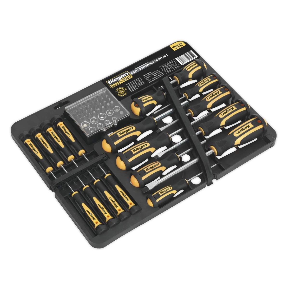 Siegen S01110 60pc Screwdriver Bit Set