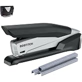 Bostitch Office Executive 3 in 1 Stapler, Includes 210 Staples and Integrated Staple Remover, One Finger Stapling, No Effort, 20 Sheet Capacity, Spring Powered Stapler, Black/Gray (INP20)