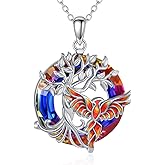 MONGAS Starfish/Phoenix/Butterfly Necklace Sterling Silver Created Crystal Pendant Necklace Jewelry Christmas Gifts for Women