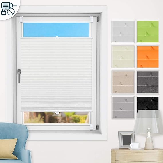 N A Pleated Blinds No Drilling Pleated Klemmfix Indoor Sun Protection