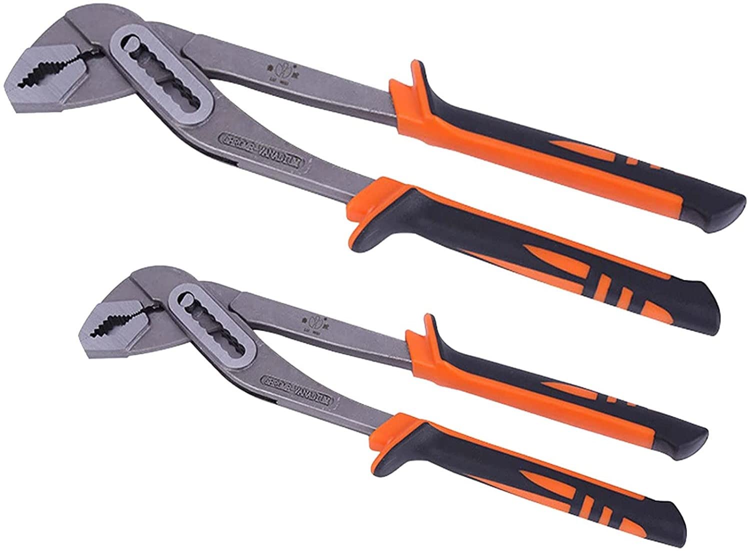 LATERN 2Pcs Tongue and Groove Plier, 8-Inch & 10-Inch Water Pump Pliers 40mm & 52mm Wide Jaw Capacity Slip Joint Pliers with Non-Slip Handle for Tightening & Loosening Nuts, Bolts, Pipe
