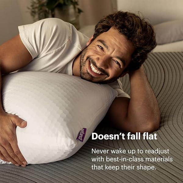 PURPLE HARMONY PILLOW – TALALAY LATEX FOAM COOLING PILLOW FOR COMBO OR SIDE SLEEPERS, 360º HEX GELFLEX GRID FOR NO-PRESSURE SUPPORT AND LUXURIOUS WEIGHTLESS FEEL – STANDARD, MEDIUM FEEL, MED HEIGHT
