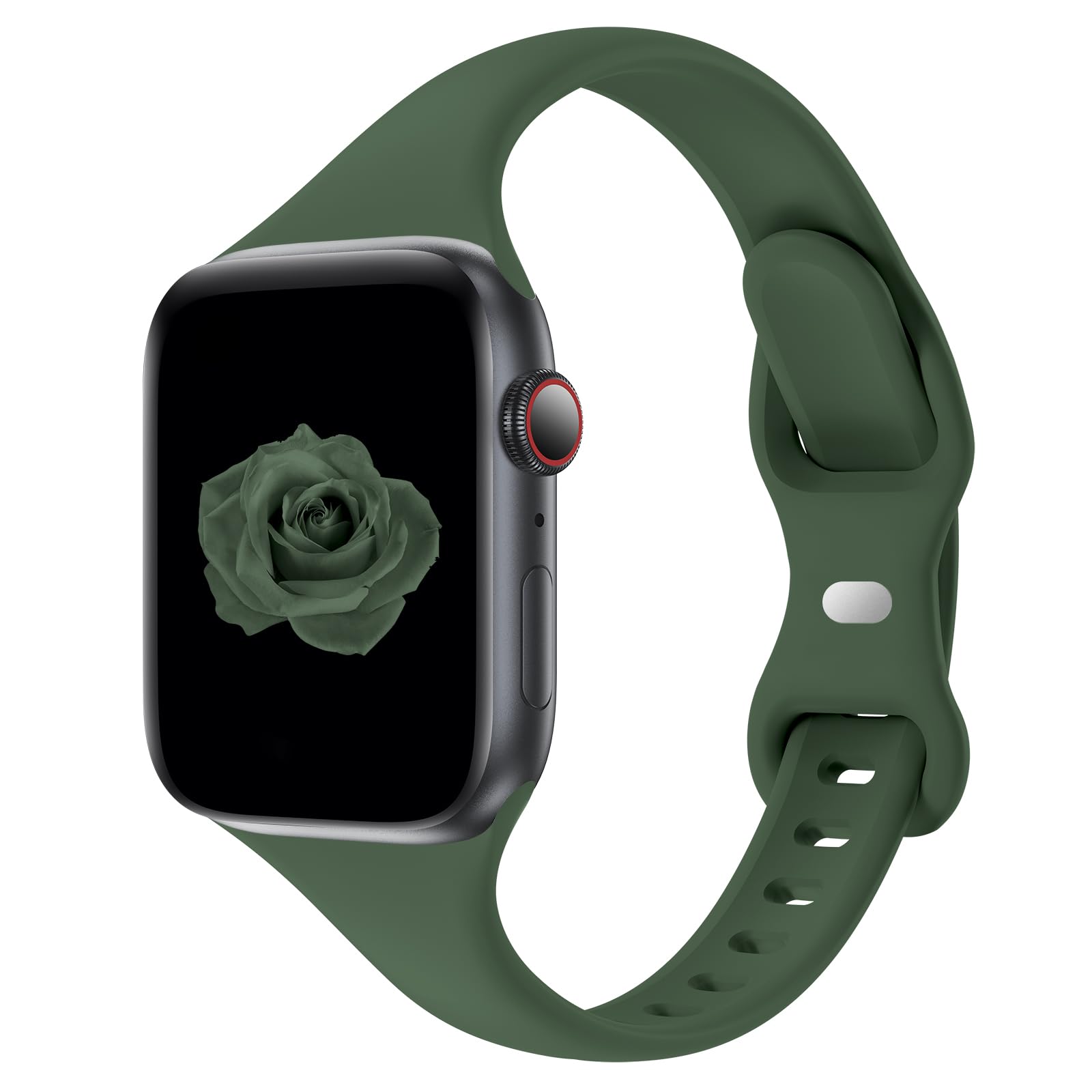 Thin Slim Band Compatible with Apple Watch 38mm 40mm 41mm 42mm 44mm 45mm 46mm 49mm, Replacement Silicone Sport Strap for iWatch Series 11/10/9/8/7/6/5/4/3/2/1 Ultra SE Women Men, Clover
