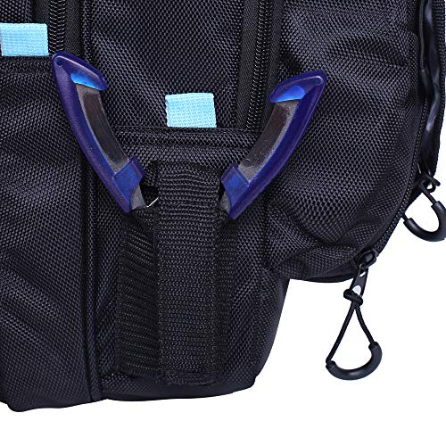 Kylebooker Fishing Pack Fishing Crossbody Gear Storage Shoulder Bag (Black with Blue)