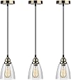 Industrial Edison Mini Glass 3-Light Pendant Hanging Lamp Fixture SHINE HAI Modern Industrial Edison Vintage Style