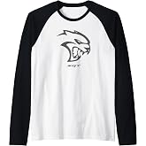 Dodge Hellcat Logo SRT Muscle Car Official Dodge Merch Raglan Baseball Tee