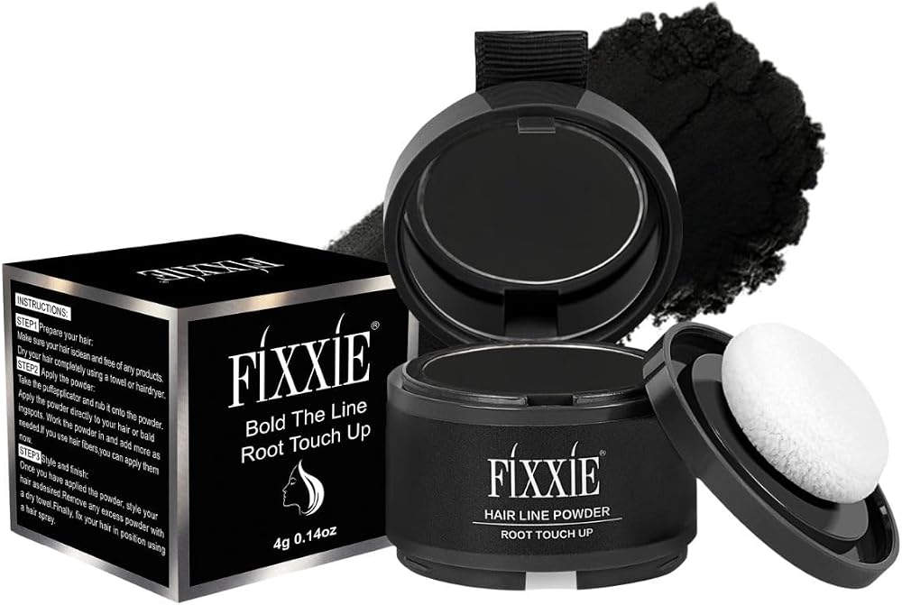 FIXXIE Hairline Powder Root Touch Up Hair Loss Concealer Black