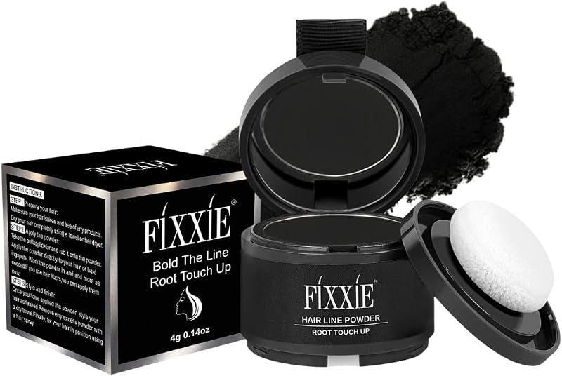 FIXXIE Hairline Powder Root Touch Up Hair Loss Concealer Black