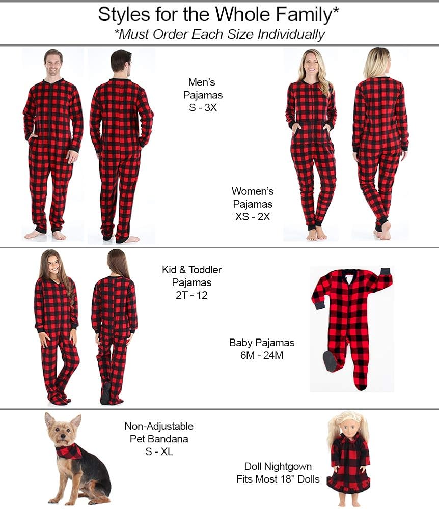 red buffalo plaid baby pajamas