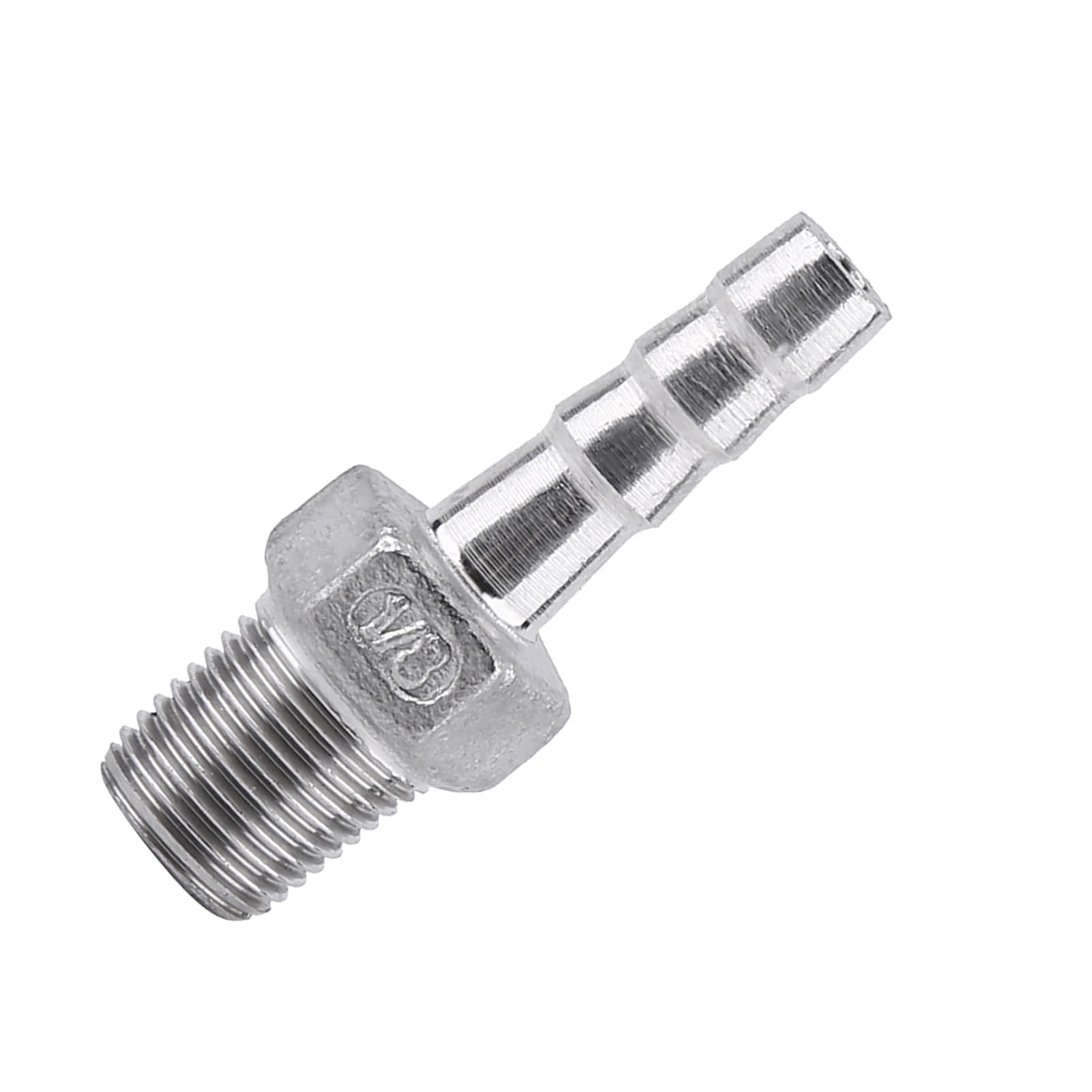 1 x SS304 Stainless Steel Barbed Hose Connector with Thread Adaptor DFE Tail Pipe 1/8~3/4