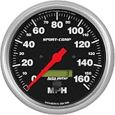 Auto Meter 3989 Sport-Comp Electric Programmable Speedometer,5.000 in.