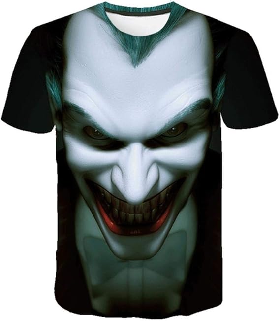 Amazon Co Jp 自殺分隊3dプリントtシャツ男性joker Faceカジュアルo首男性tシャツピエロ半袖コスプレ面白いtシャツポケモン 服 ファッション小物