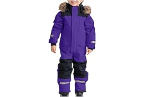 Toddler Snowsuit One Piece Waterproof Windproof Ski Suits Winter Outdoor Overalls Jumpsuits Warm Jackets