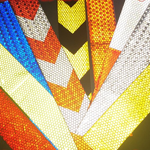 image for D DOLITY 2 inch X 10ft Reflective Tape Safety Warning Stickers - Refle