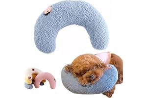U-Shaped Calming Pillow for Cats and Dogs - Super Soft Plush Fabric, Cozy Headrest, Neck Support for Deep Sleep, Kitten Headr