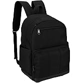 Wrangler Industry Backpack Classic Logo Water Resistant Casual Daypack with Padded Laptop Notebook Sleeve (Black)