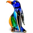 Handmade Mini 2.25" Penguin Figures Blown Glass Art/Miniature Ocean Animals/Fantasy Collectible Figurines Gift Ideas/Tiny Ornament Cool Stuff Decor No.1