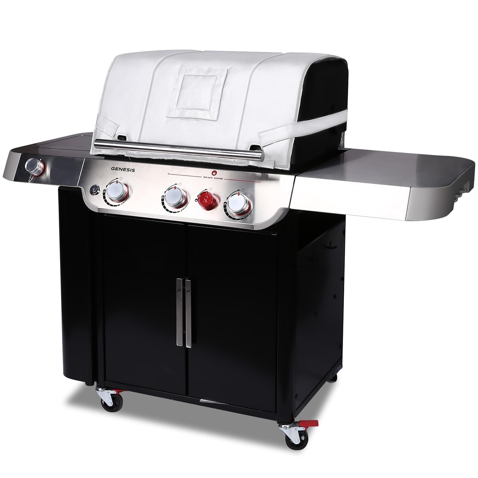 QuliMetal Grill Insulation Blanket for Weber Genesis II 300 & LX 300 Gas Grills, Smoker Blanket for Cold Weather BBQ, Fuel-Saving Weber Genesis 300 Grill Cover Accessories Image