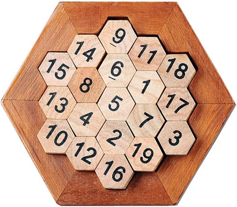 ZAILHWK Number Puzzle Toys, Digital Puzzle Toys, Classical Creative Wooden Platter Number Puzzles for Kids Brain Teaser Digital Game Math Game Great Gift for Children Kids