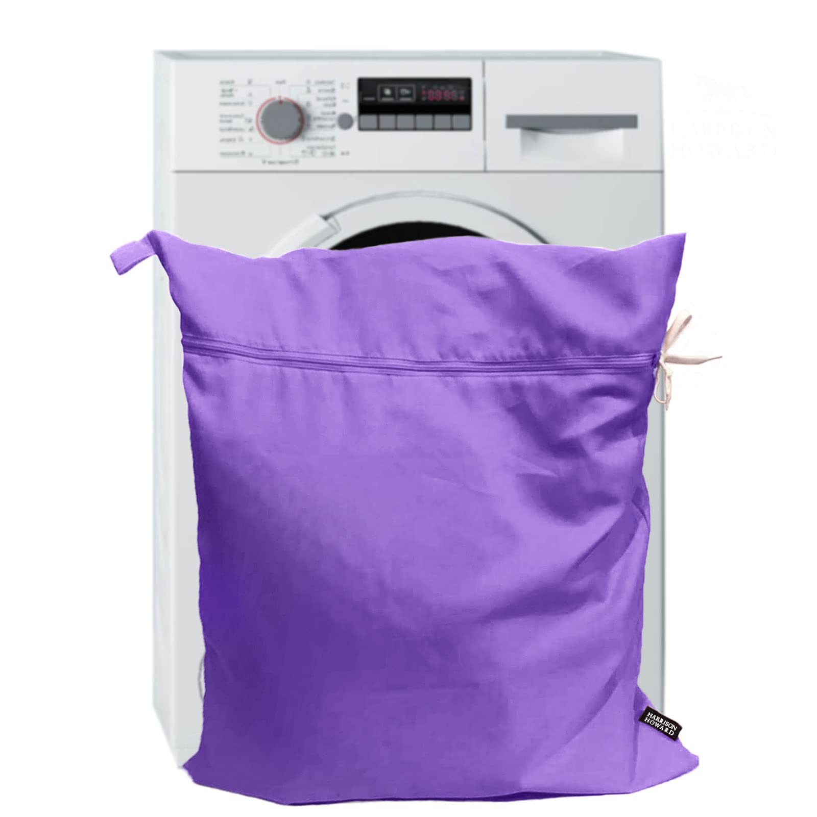 Harrison Howard Pet Washing Bag Dog Cat Horse Hair Laundry Bag for Rug Sheet Boots Pets Laundry Helper Jumbo 48L 78cm x 70cm Light Purple — image 1