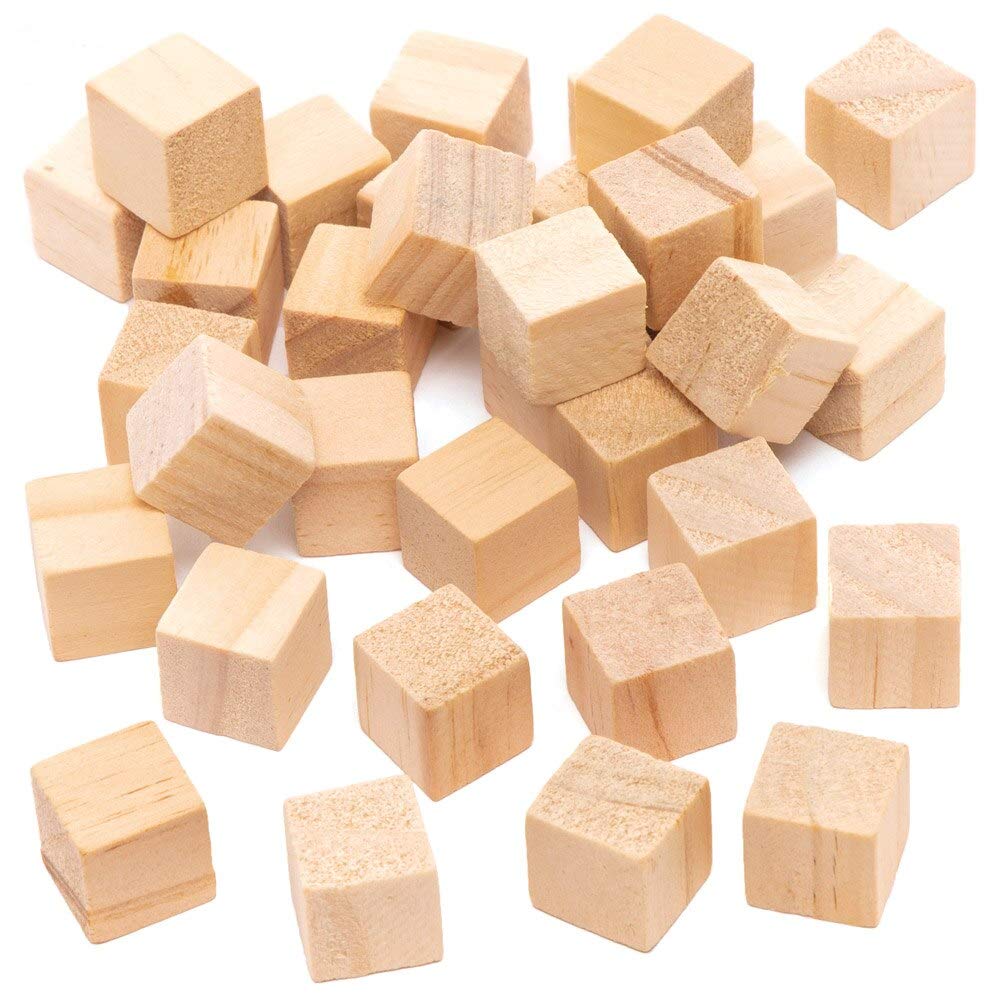 Baker Ross AT478 Wooden Cubes - Pack of 100, Ideal For Kids Arts And Craft Project, Educational Toys, Gifts, Keepsakes