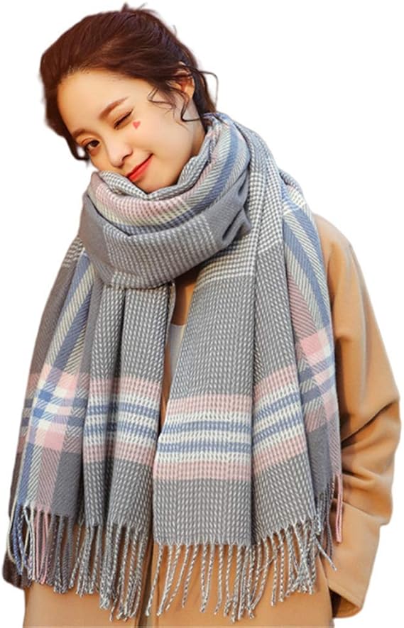 Amazon マフラー メンズ 大判ストール 冬 スカーフ 男性用 チェックマフラー ストール 無地 ショール 防寒 暖かい 秋冬 おしゃれ クリスマス ギフト プレゼント Color1 180 30cm マフラー 通販