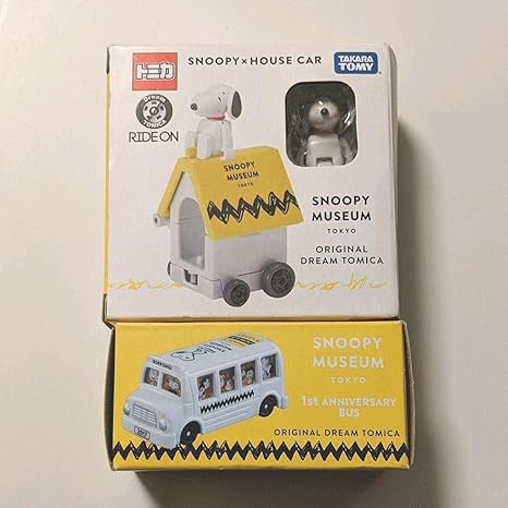 Amazon お スヌーピーミュージアム トミカ セット ミニカー ダイキャストカー ホビー