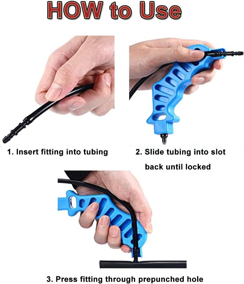 4 Pcs 2 in 1 Drip Irrigation Hole Punch Tool, 1/4 Inch Drip Tube Hole Punch Fitting Insertion Tools, Drip Irrigation Emitters for Fitting Emitter Insertion Drip Sprinkler Systems (Blue) : Garden & Outdoor
