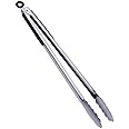 16-Inch Stainless Steel Tong, Serving Tong, Wide Scalloped Gripping Edge, Barbecue Grilling Tong, BBQ Tong, Joint-Lock